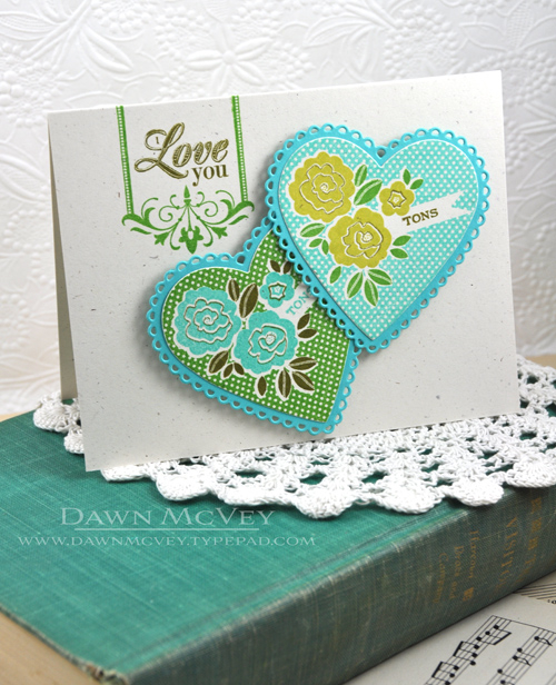 Paper: rustic cream, hawaiian shores<br />
Stamps: Boutique Borders: Love, With All My Heart<br...