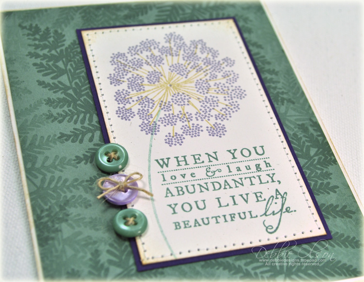 Stamps: Meadow Greens<br />
Cardstock: Rustic White, Ocean Tides, Royal Velvet<br />
Ink:...