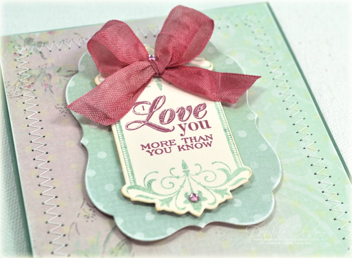 Stamps: Boutique Borders: Love<br />
Cardstock: Vintage Cream, Ocean Tides<br />
Ink: Autumn...