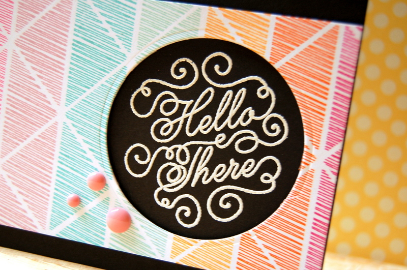 Cardstock: black, white<br />
Stamps: Scrolling Script, Sketched Shapes<br />
Ink: raspberry...