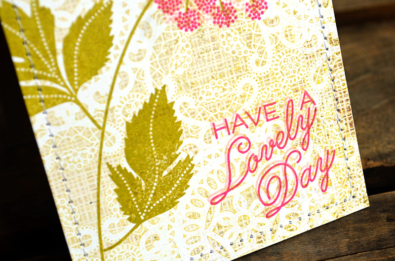 {Lovely Day} card <br />
<br />
Stamps - Meadow Greens, Scrolling Script<br />
CS - Kraft<br...