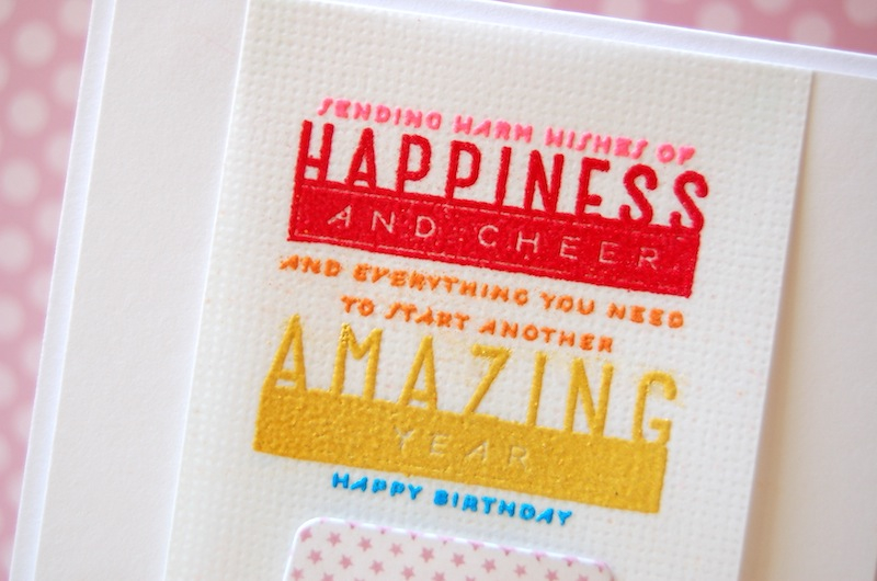 Cardstock: white, lavender moon<br />
Other paper: linen vellum<br />
Stamps: Bitty Background...