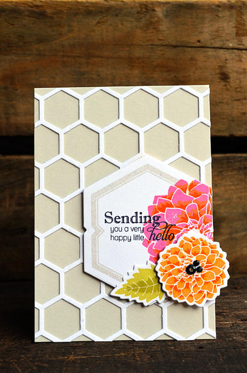 {Happy Hello} card <br />
<br />
Stamps - Delightful Dahlia Additions, Scrolling Script<br />...