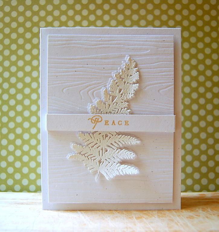 Cardstock: rustic white<br />
Other paper: Paper Studio (vellum)<br />
Stamps: Meadow...