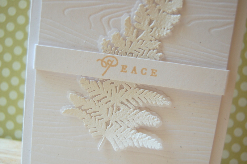 Cardstock: rustic white<br />
Other paper: Paper Studio (vellum)<br />
Stamps: Meadow...