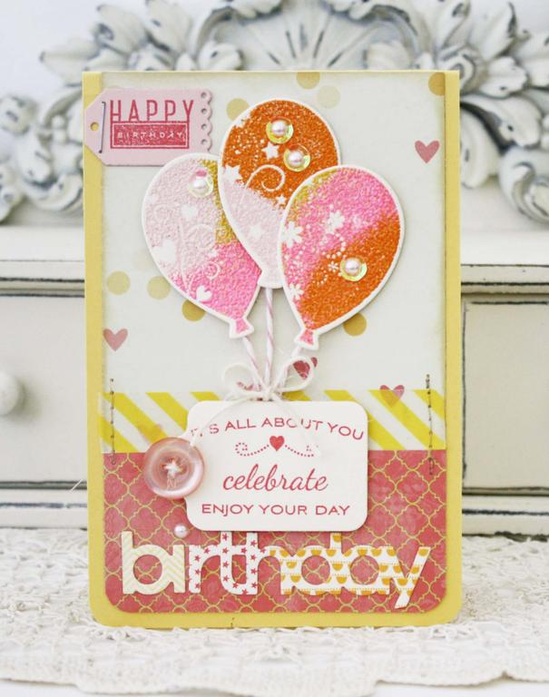 Papertrey Ink Supplies Used:<br />
Stamps:<br />
Balloon Bash, Inside &amp; Out:  Birthday II,...