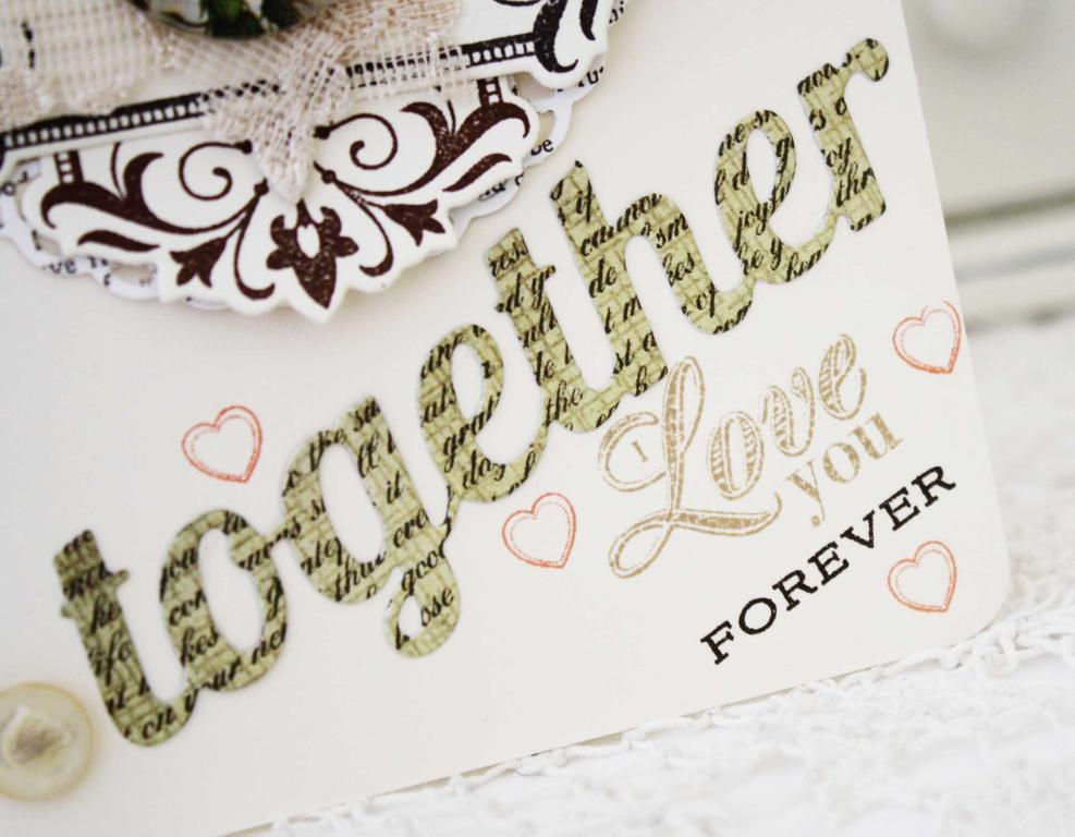 Papertrey Ink Supplies Used:<br />
Stamps:<br />
Wonderful Words - Together, Boutique Borders:...