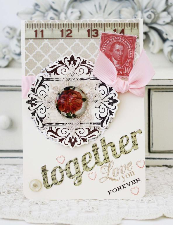 Papertrey Ink Supplies Used:<br />
Stamps:<br />
Wonderful Words - Together, Boutique Borders:...