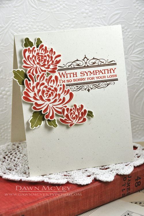 Paper: rustic cream<br />
Stamps: Mum&#039;s the Word, Boutique Borders: Sympathy<br />
Ink:...