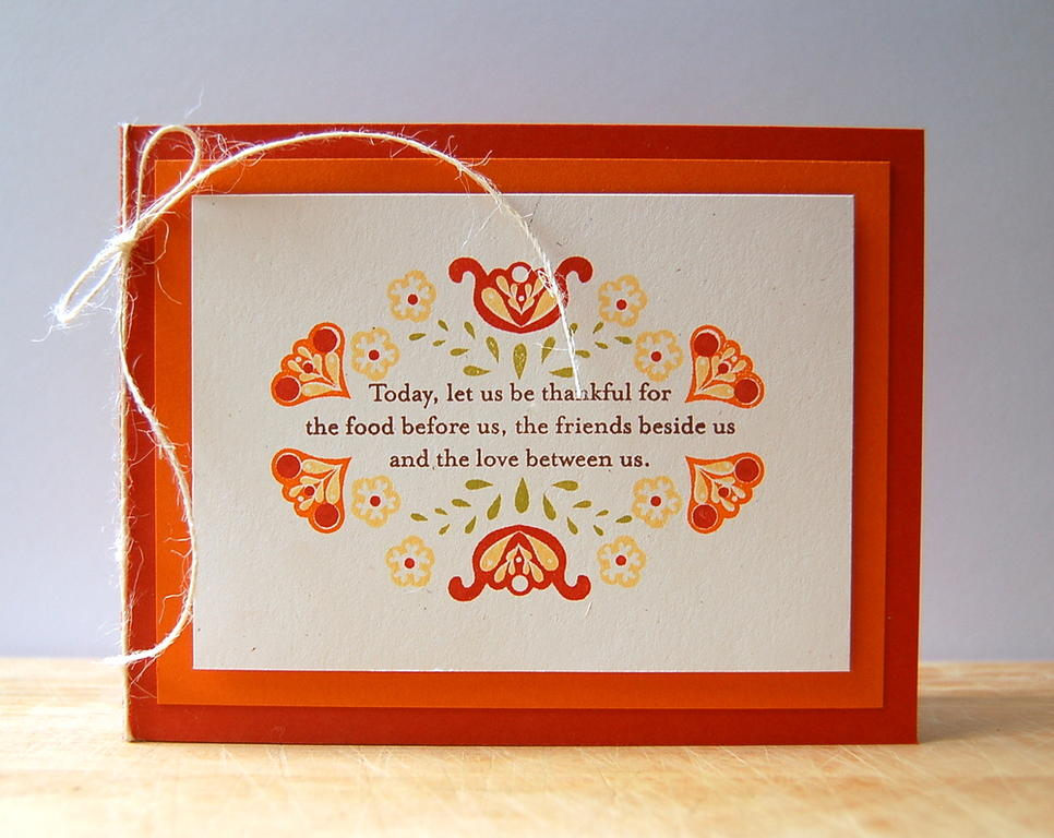 Cardstock: terracotta tile, orange zest, rustic cream<br />
Stamps: Basket of Blessings<br />...