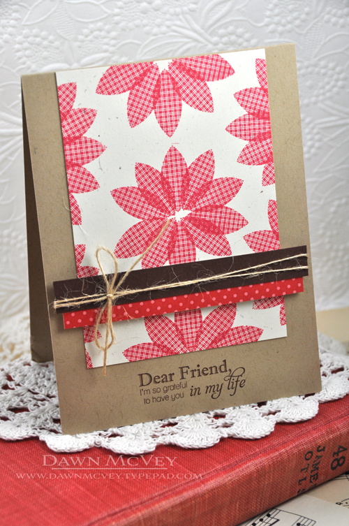 Paper: rustic cream, kraft, dark chocolate, pure poppy pattern pack<br />
Stamps: Mighty Oak,...