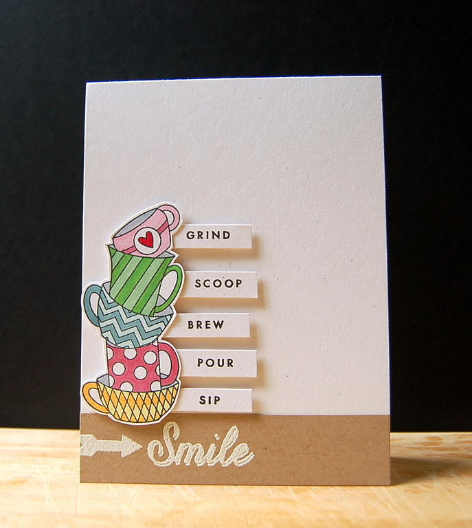 Cardstock: kraft, white, rustic white<br />
Stamps: Latte Love<br />
Ink: Memento (tuxedo...