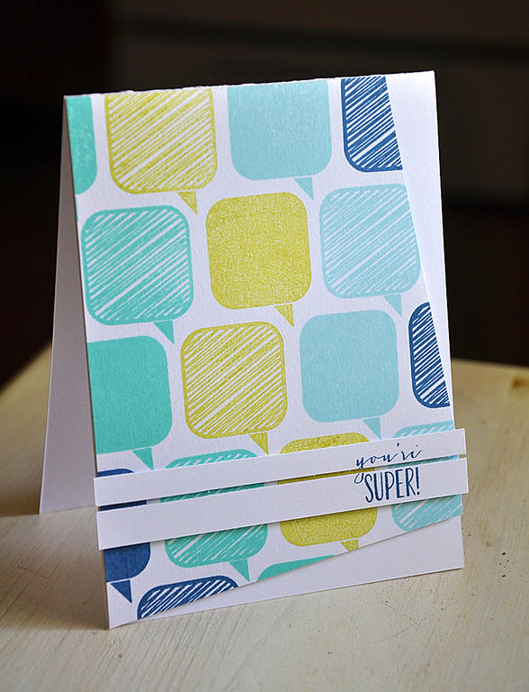 You&#039;re Super! hand stamped background Card