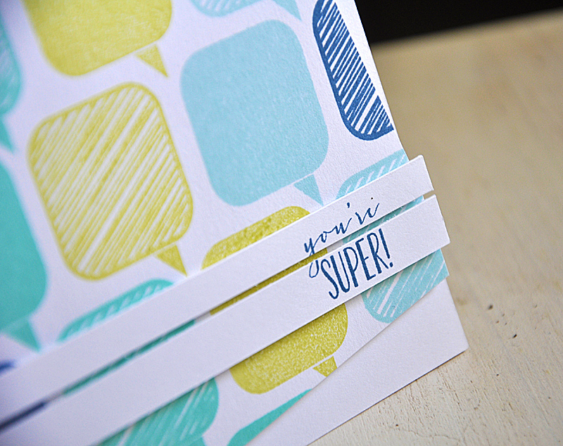 You&#039;re Super! hand stamped background Card Detail
