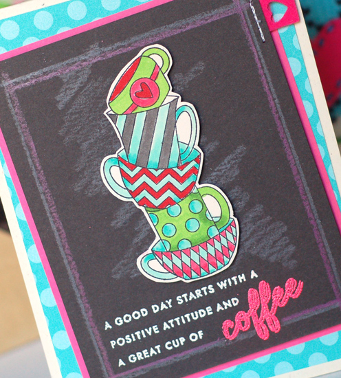 stamps:  Latte Love<br />
ink:  Memento Tuxedo, versamark, Raspberry Fizz, Hibiscus Burst, New...