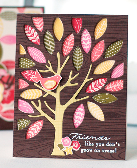 stamps: Mighty Oak, Christmas Friends, Mini Blooms, BB: Woodgrain<br />
ink:  Hibiscus Burst,...