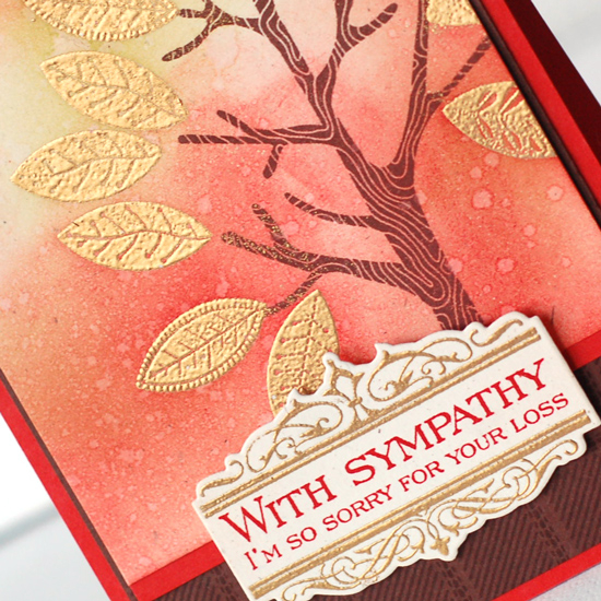 stamps:  Mighty Oak, Boutique Borders: Sympathy<br />
ink:  dark chocolate, terracotta tile,...