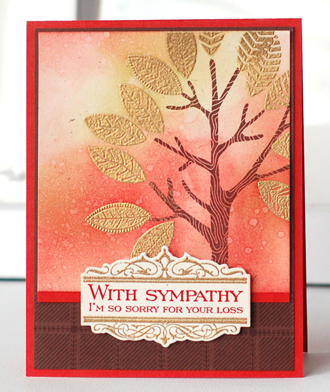 stamps:  Mighty Oak, Boutique Borders: Sympathy<br />
ink:  dark chocolate, terracotta tile,...