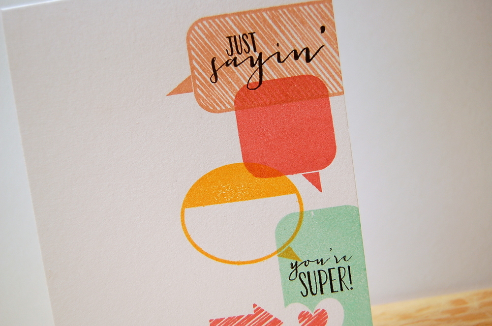 Cardstock: white<br />
Stamps: Bubble Talk<br />
Ink: berry sorbet, aqua mist, summer sunrise,...