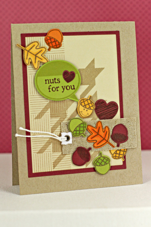 Stamps: Nuts for You, Polka Dot Basics: #7, Autumn Pattern <br />
<br />
Pieces, Bubble...