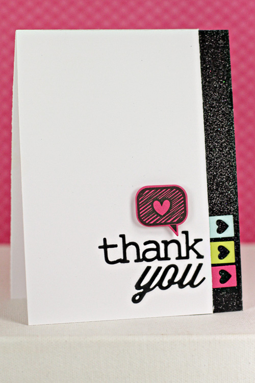 Stamps: Bubble Talk<br />
Cardstock: Stamper's Select White, True Black, Raspberry Fizz,...