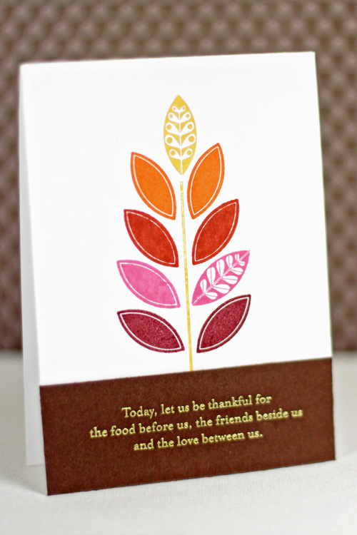 Stamps: Basket of Blessings, Green Thumb, and Mighty Oak<br />
Ink: Summer Sunrise, Orange...