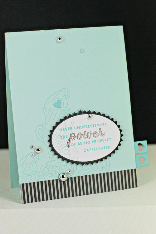 Stamp: Latte Love<br />
Cardstock: Aqua Mist and Smokey Shadow<br />
Patterned Paper: Smokey...