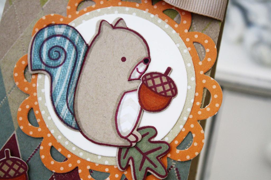 Papertrey Ink Supplies Used:<br />
Stamps:<br />
Nuts for You, Autumn Pattern Pieces<br />...
