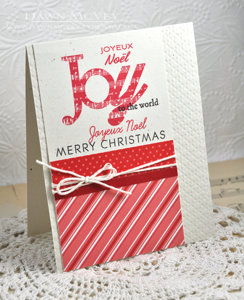 Paper: rustic cream, pure poppy, pure poppy pattern pack, candy cane Christmas<br />
Stamps:...