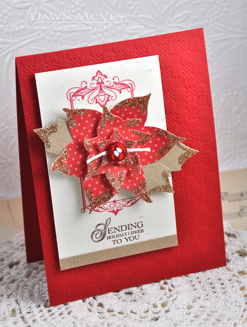 Paper: rustic cream, kraft, pure poppy, pure poppy pattern pack<br />
Stamps: Boutique Borders:...