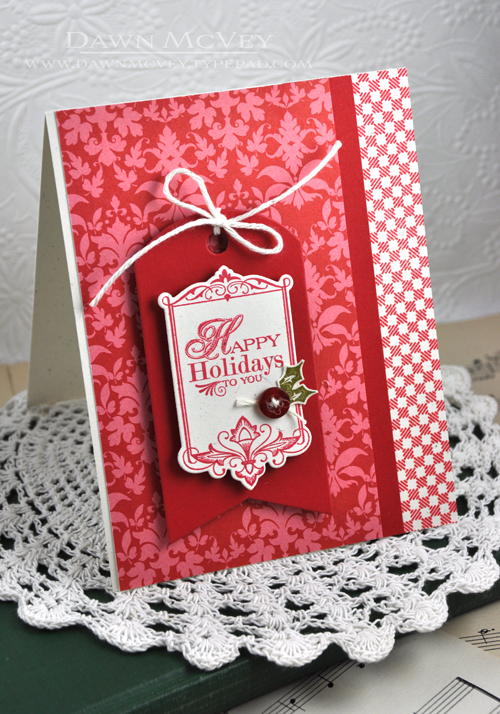 Paper: rustic cream, pure poppy, pure poppy pattern pack<br />
Stamps: Boutique Borders:...