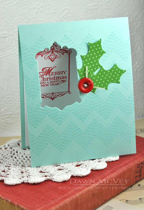 Paper: aqua mist, stamper&#039;s select white, new leaf pattern pack<br />
Stamps: Background...