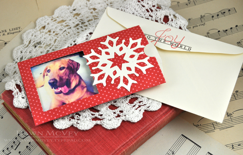 Paper: rustic cream, pure poppy pattern pack<br />
Stamps: Instant Photo: Holidays<br />
Ink:...