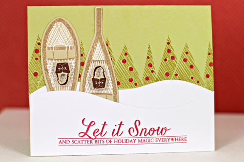 Stamps: 2 Feet Deep, Holiday Cheer<br />
Carstock: Fine Linen, Spring Moss, Stamper&#039;s...