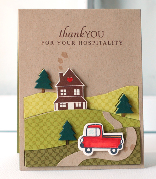 Stamps: Holiday Home, Background Basics: Stitching, Boy Basics: Truckin&#039; It, Home Made<br...