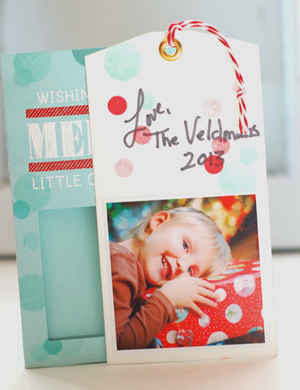 Stamps:  Instant Photo: Holidays, Polka Dot Basics<br />
Ink;  Aqua Mist, Hawaiian Shores, Pure...