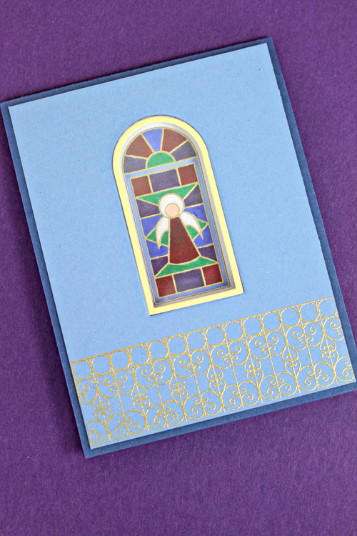 Stamps: Stained Glass, BB: Wrought Iron<br />
Cardstock: Blueberry Sky, Enchanted Evening, Gold...