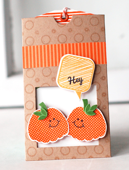 Stamps:  Polka Dot Parade #8, Bubble Talk, BB: Super Stripes<br />
Ink:  Orange Zest, New Leaf,...