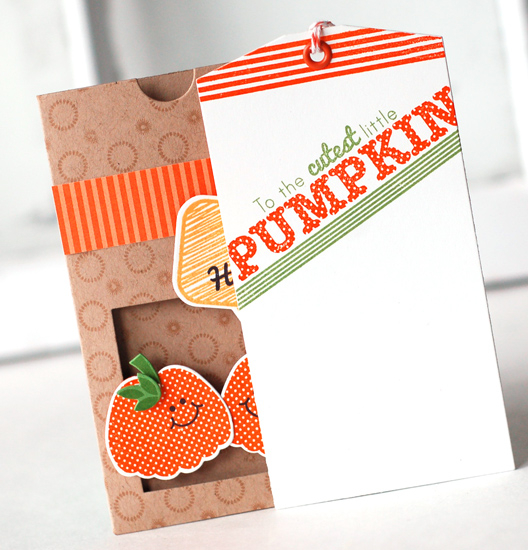 Stamps:  Polka Dot Parade #8, Bubble Talk, BB: Super Stripes<br />
Ink:  Orange Zest, New Leaf,...