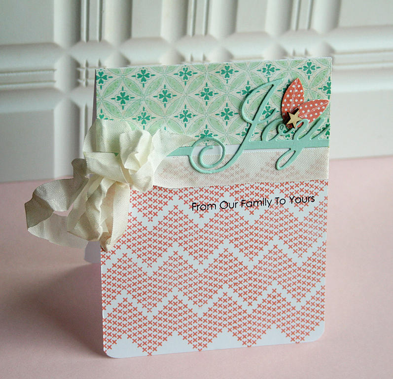STAMPS: Mighty Oak, Holiday Cheer<br />
INK: Melon Berry, True Black<br />
PAPER: white and...