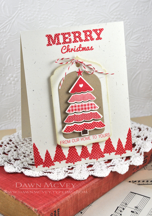 Paper: rustic cream, kraft<br />
Stamps: Polka Dot Parade #9, Background Basics: Evergreens<br...