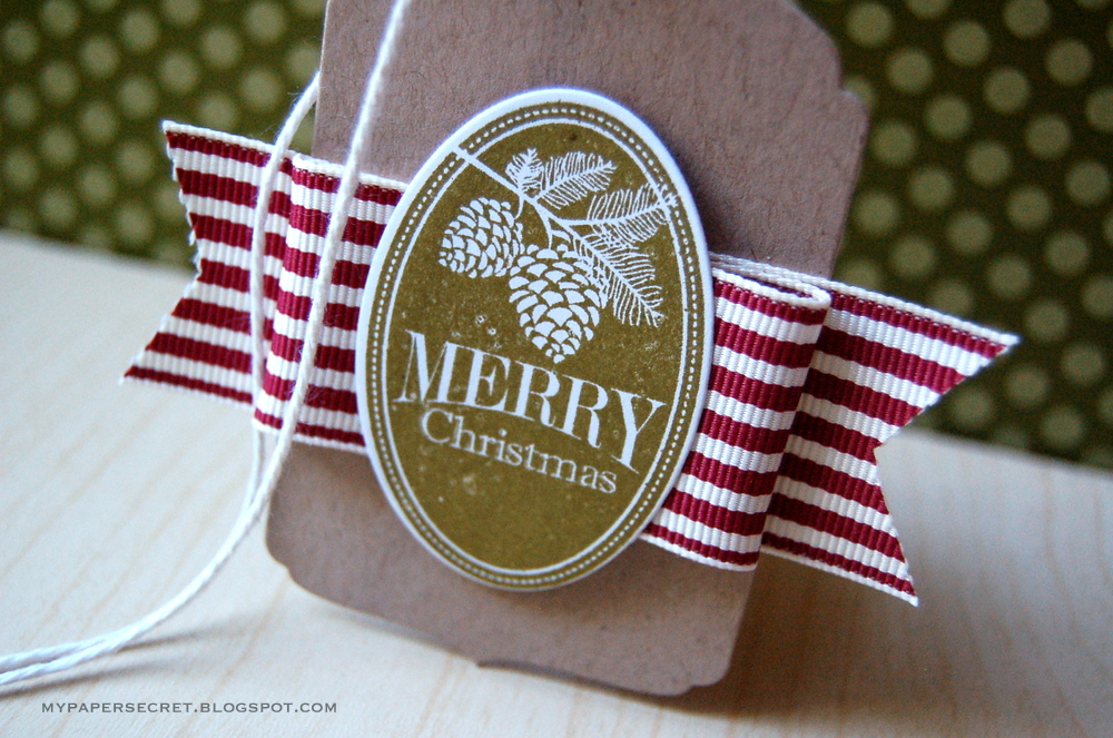 Cardstock: kraft, white<br />
Stamps: 2013 Holiday Tags<br />
Ink: ripe avocado<br />
Dies:...