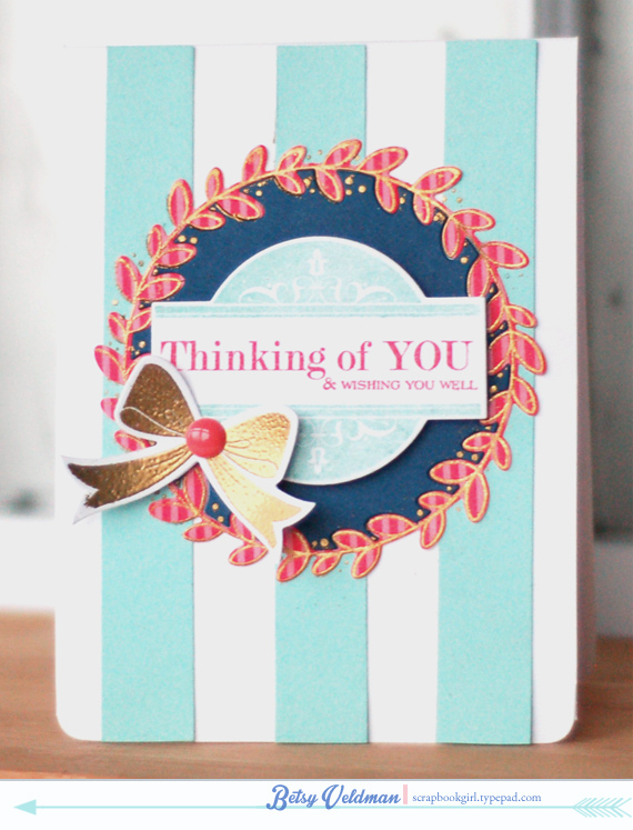 stamps:  boutique borders: thinking of you, rustic wreath, bells &amp; boughs<br />
ink:  aqua...