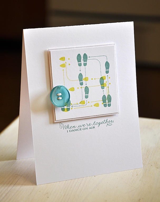 Stamps: Fancy Footwork<br />
Ink: Ocean Tides and Limeade Ice<br />
Cardstock: White and...