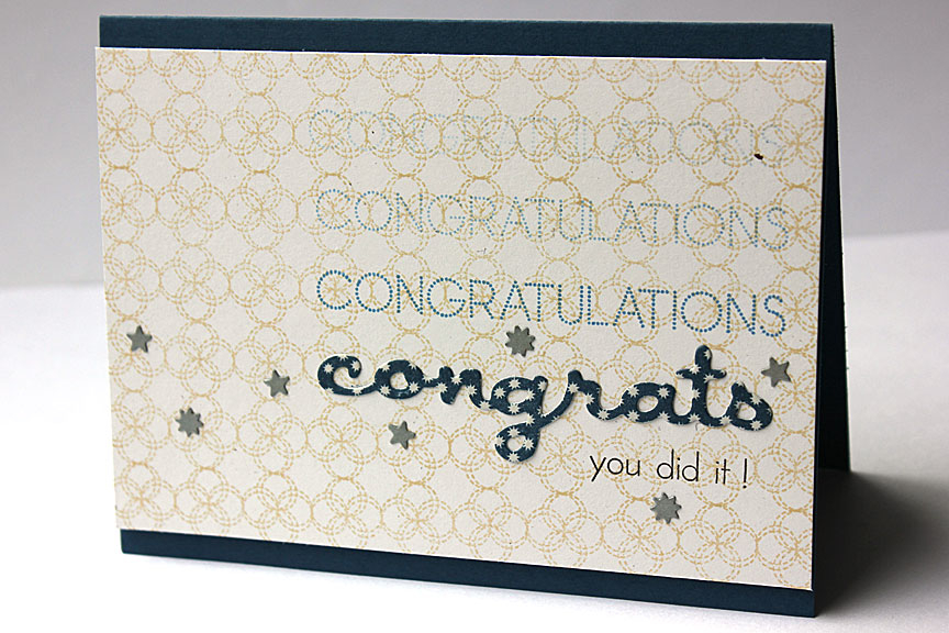 size: 5 1/2&quot; x 4 1/4&quot;<br />
<br />
stamps: Wonderful Words: Congrats,...