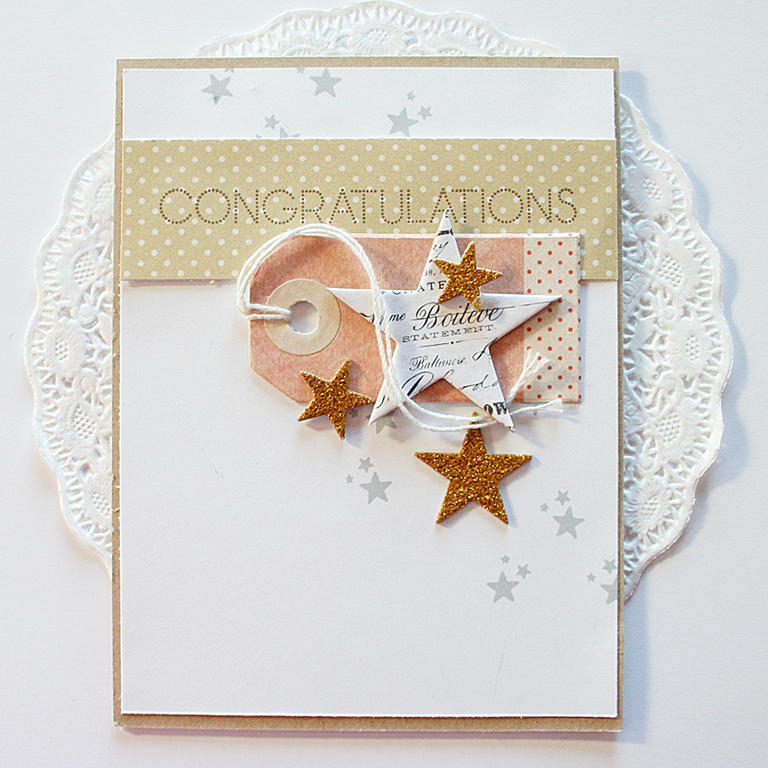 STAMPS: Congratulations<br />
INK: Dark Chocolate by PTI, Soft Granite by Hero Arts<br />...