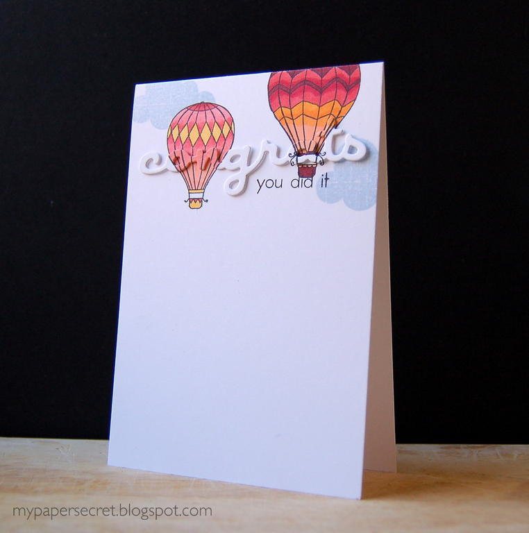 Cardstock: white<br />
Stamps: Wonderful Words: Congrats, Up, Up, and Away<br />
Ink: spring...
