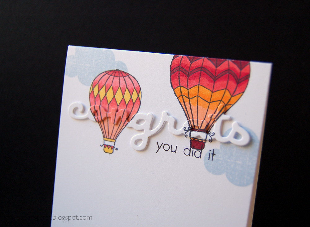 Cardstock: white<br />
Stamps: Wonderful Words: Congrats, Up, Up, and Away<br />
Ink: spring...