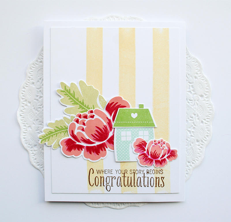 STAMPS: Congratulations, Polka Dot Parade #10<br />
INK: Harvest Gold, Melon Berry, New Leaf,...