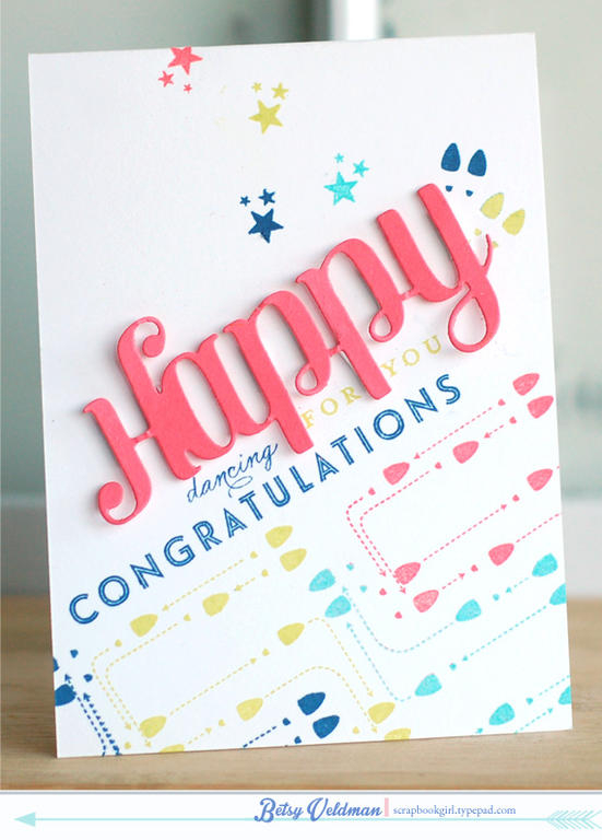 stamps:  fancy footwork, congratulations, embroidered blooms (&quot;for you&quot;)<br />
ink:...